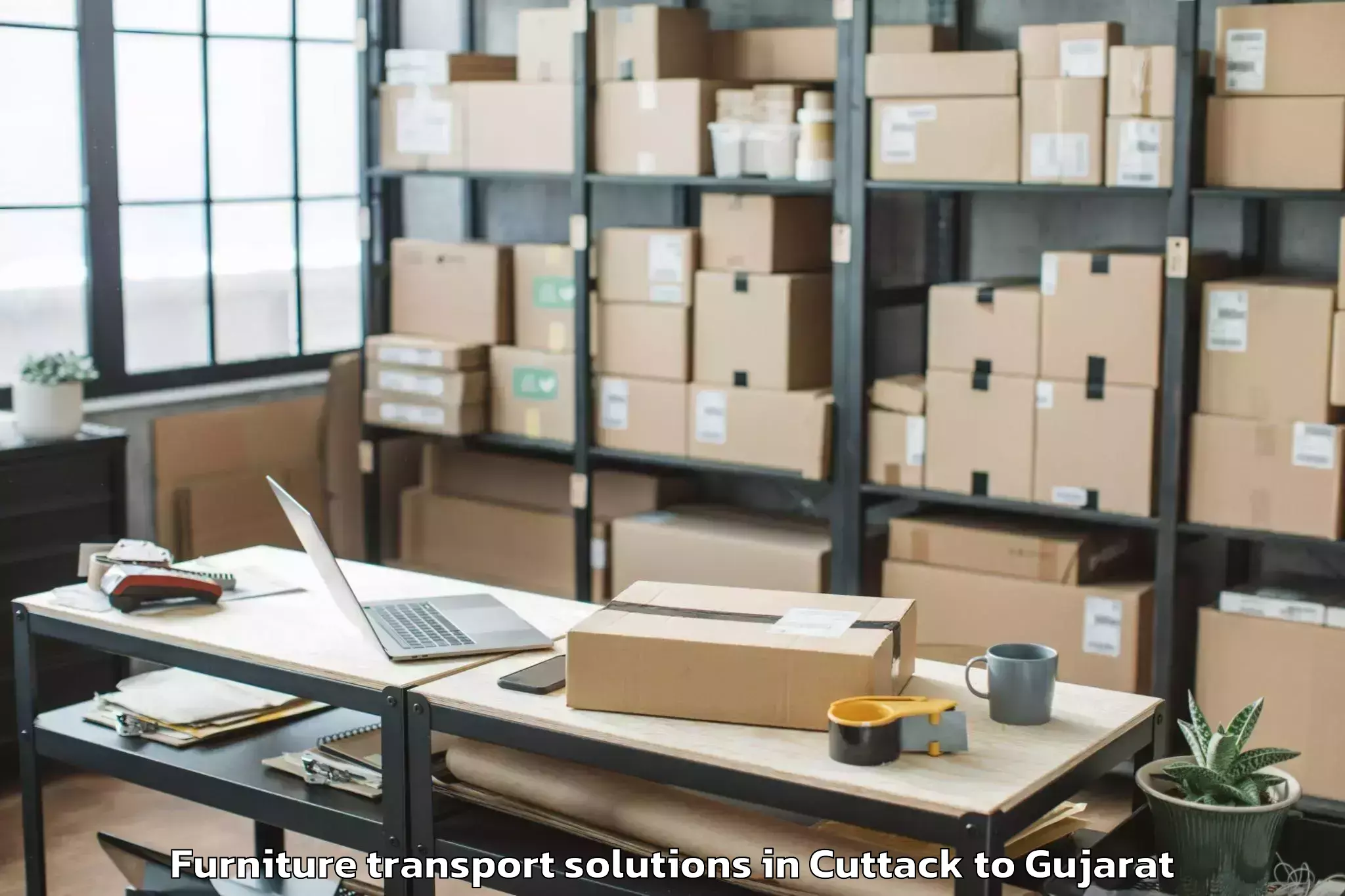 Reliable Cuttack to Porbandar Furniture Transport Solutions